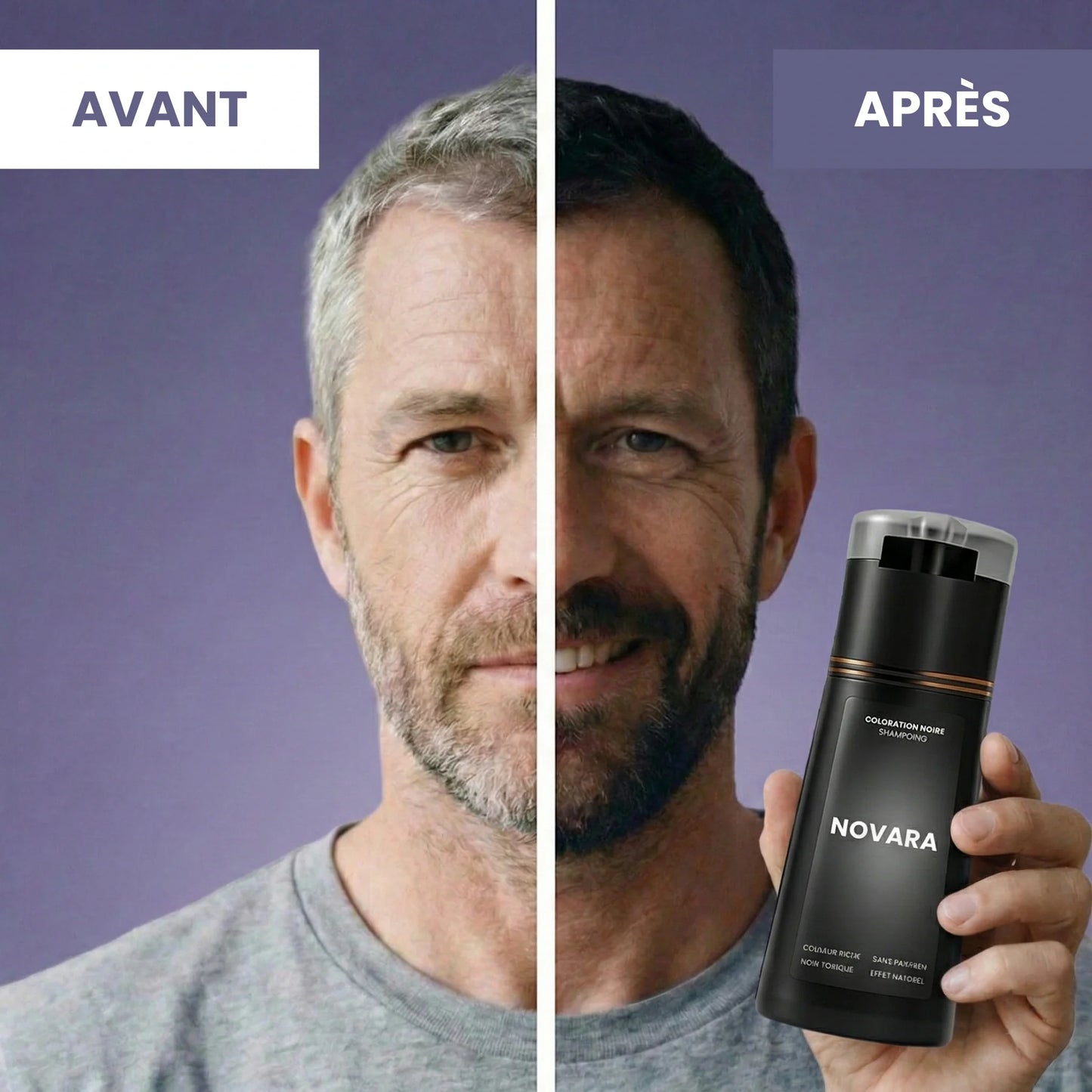 Shampoing colorant instantané homme