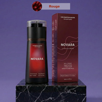 Flacon de shampoing colorant Novara, teinte rouge