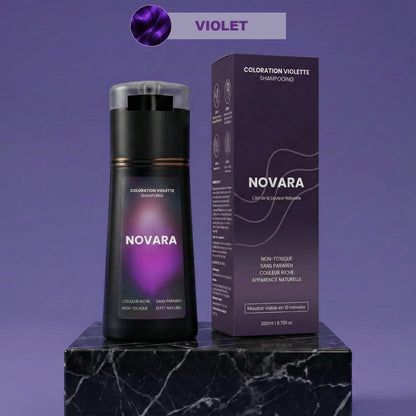 Flacon de shampoing colorant Novara, teinte violette