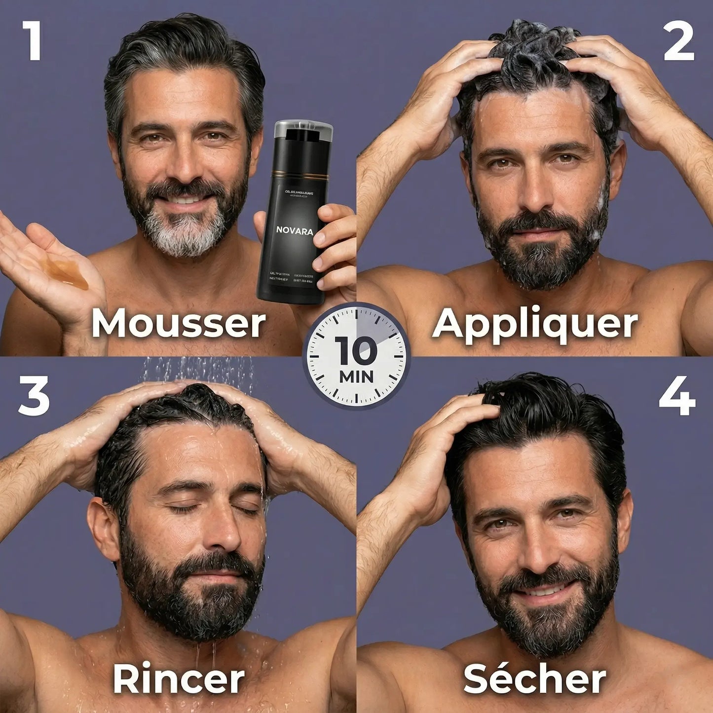 Shampoing colorant instantané homme